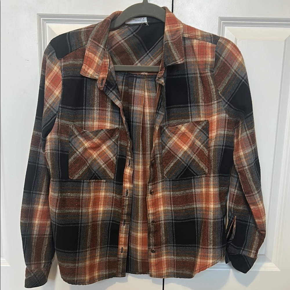 Plaid Button-Up Shirt